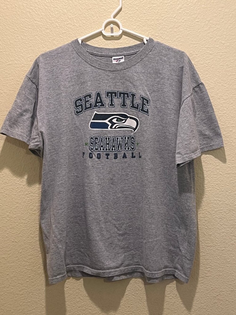 Seattle Seahawks NFL T-Shirt Mens XL Gray Football Graphic Logo Crew Neck